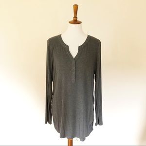 Fourteenth Place Ribbed Charcoal Maternity Top XL